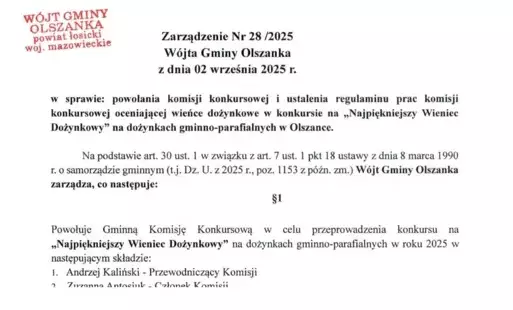 Konkurs 'Najpiękniejszy wieniec dożynkowy'