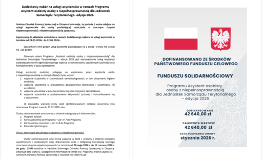 Zdjęcie do Dodatkowy nab&oacute;r na usługi asystenckie w ramach Programu Asystent osobisty osoby z niepełnosprawnością dla Jednostek Samorządu Terytorialnego- edycja 2026
