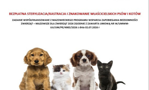 BEZPŁATNA STERYLIZACJA/KASTRACJA I ZNAKOWANIE WŁAŚCICIELSKICH PSÓW I KOTÓW