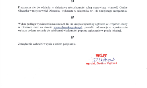 Ogłoszenie wykazu nieruchomości