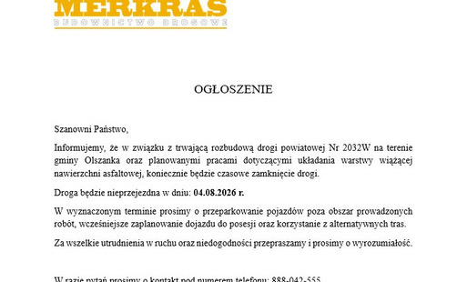 OGŁOSZENIE