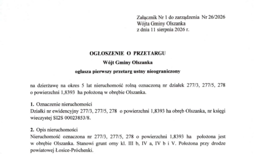 Ogłoszenie o przetargu