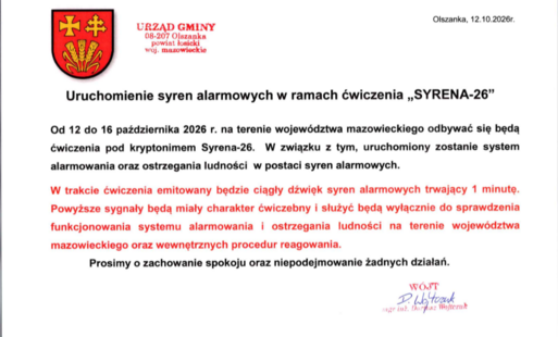 Komunikat medialny Syrena-26